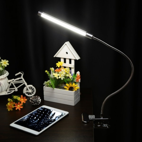 USB Clamp LED Desk Table Lamp Adjustable Clip-on Flexible Gooesneck Light 6W 18LED  Eye Protection with Switch for Reading Study