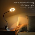 Tomshine USB Clip-on Light with 3 Color Modes 10 Brightness Dimmable 18 LEDs Reading Lights Eye Protection Kids Desk Lamp