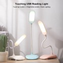 Touching Control Dimmable USB Table Lamp 3 Brightness Levels Warm Lighting 360° Flexible Eye-protection Reading Light Office Lam