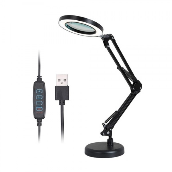 Magnifying Glass Magnifier with 64 LEDs Desk Light Table Lamp 8X Magnification Table Light