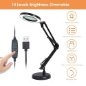 Magnifying Glass Magnifier with 64 LEDs Desk Light Table Lamp 8X Magnification Table Light