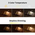 Rechargeable Reading Light Bookmark LED Light Eye Protection 3 Color Temperature Stepless Dimming with Magnetic Clip for Reading