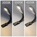 Bookmark Light Rechargeable Reading Light Eye-Care LED Lamp 3 Color Temperature Stepless Dimming with Double Magnetic Clip for R