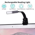 Bookmark Light Rechargeable Reading Light Eye-Care LED Lamp 3 Color Temperature Stepless Dimming with Double Magnetic Clip for R