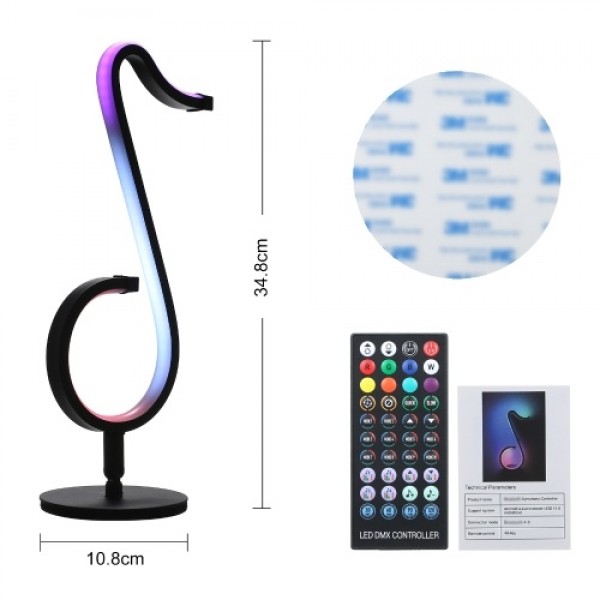 LEDs Dimmable RGB Musical Note Light Symphony Table-Wall Lamp Night Lights APP / Remote Control for Living Room Bedroom Bedside 