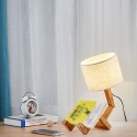 Robot Wooden Table Lamp Adjustable Folding Shape E27 Base for Living Room Bedroom Bedside Office