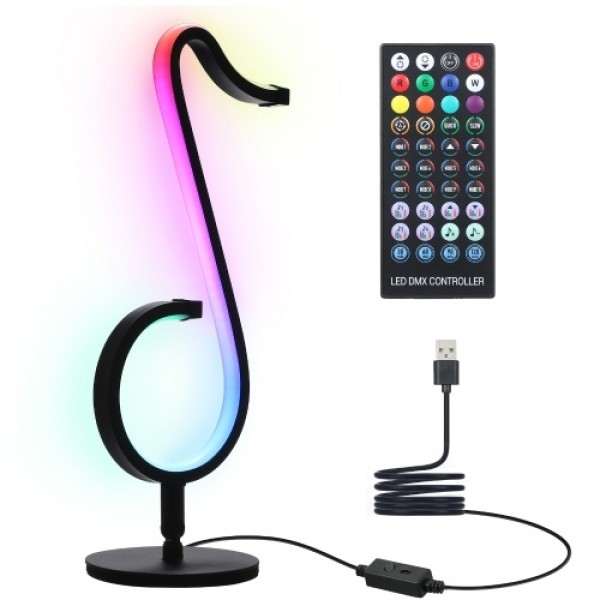 LEDs Dimmable RGB Musical Note Light Symphony Table-Wall Lamp Night Lights APP / Remote Control for Living Room Bedroom Bedside 