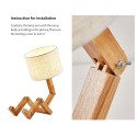 Robot Wooden Table Lamp Adjustable Folding Shape E27 Base for Living Room Bedroom Bedside Office