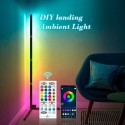 59 inch Smart Corner Standing Lamp RGB Color Changing Floor Light Supported BT Connected/ Music Synic/ Memory Function/ Controll