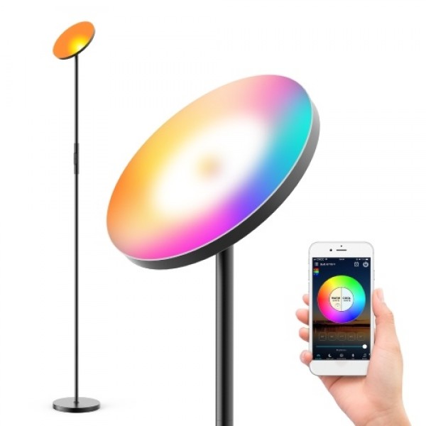 100-240V 24W Wirelessly WIFI Connected Connection LEDs Floor Lamp(16 Millions Colors/20 Dynamic Modes )