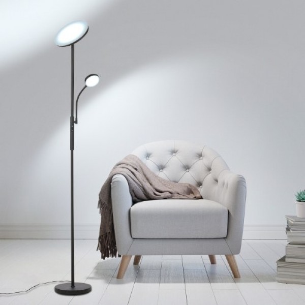 Tomshine LED Floor Lamp with Adjustable Reading Light Remote &amp; Touching Control Standing Lamp 4 Color Temperatures &amp; Ste