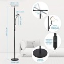 Tomshine LED Floor Lamp with Adjustable Reading Light Remote &amp; Touching Control Standing Lamp 4 Color Temperatures &amp; Ste