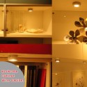 4PCS Slim Round Shape RGB LED Cabinet Light Kit