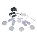 4PCS Slim Round Shape RGB LED Cabinet Light Kit