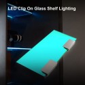 RGB LED Clip On Glass Shelf Lighting Under Cabinet Night Lights Kit for Glass Edge Shelf with Remote Control