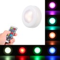 3 Pack RGB Battery Powered Cabinet Lamp Puck Light  with Remote Control