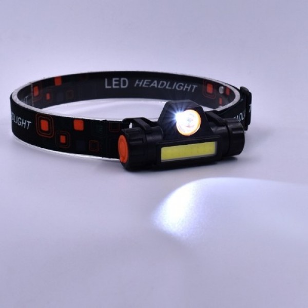 Mini USB Rechargeable COB LEDs Headlamp