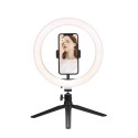 10.2 Inches LEDs Circle Round Light Selfie Lamp with BT Connected Remote Control Controller USB Powered Operated 3 Colors Temper