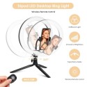 10.2 Inches LEDs Circle Round Light Selfie Lamp with BT Connected Remote Control Controller USB Powered Operated 3 Colors Temper