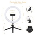 10.2 Inches LEDs Circle Round Light Selfie Lamp with BT Connected Remote Control Controller USB Powered Operated 3 Colors Temper