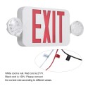 AC120/277V Red Exit Sign LEDs Combo Emergency Light with Adjustable Two Head Backup Batteries