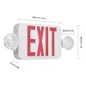 AC120/277V Red Exit Sign LEDs Combo Emergency Light with Adjustable Two Head Backup Batteries