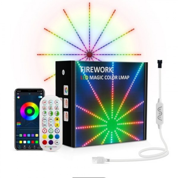 Fireworks Leds Lights Intelligent RGB Dimming Atmospheres Decorative Lamp with Remote Controller for Livingroom Bedroom Wall Par