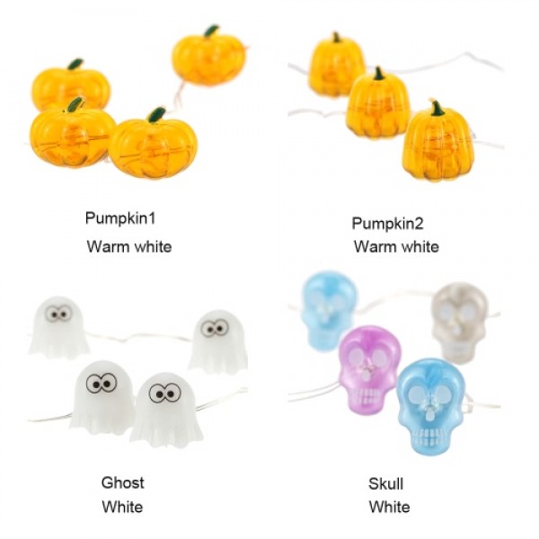 Halloween Pumpkin String Light 40 LEDs 3m/10ft Battery-operated Fairy Lamp for Indoor Outdoor Halloween Decoration