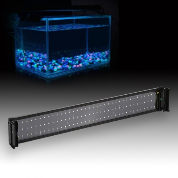 29" Extendable 18W 108 LED SMD 2835 White Blue Light 2 Modes Bracket Aquarium Fish Tank Lamp