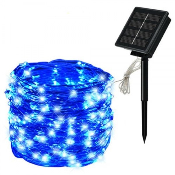 Solar Panel String Light Copper Wire 8 Modes Fairy Lights Waterproof Garden Party Decor