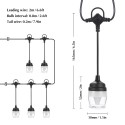 38FT Hang-ing Light LEDs String Light with 12pcs Shatterproof Light Bulbs Transparent Lampshade