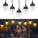 38FT Hang-ing Light LEDs String Light with 12pcs Shatterproof Light Bulbs Transparent Lampshade