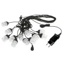 38FT Hang-ing Light LEDs String Light with 12pcs Shatterproof Light Bulbs Transparent Lampshade