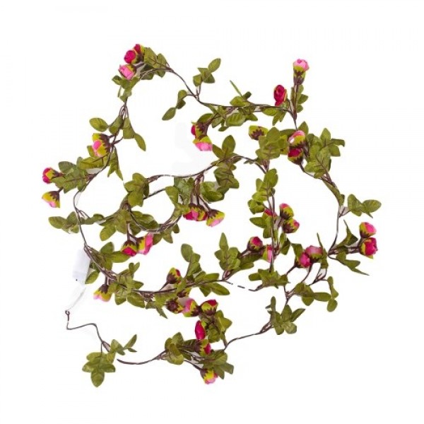 2.2M 25 Lamp Beads Artificial Flowers Vine String Light Constant Bright Warm White Room Decoration