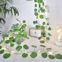 2.2M 25 Lamp Beads Simulation Begonia Leaves Rattan String Light Copper Wire Constant Bright Room Decoration