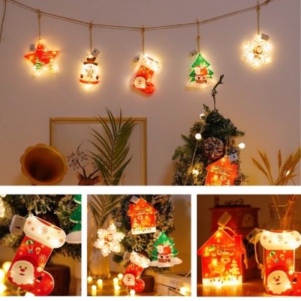 Christmas Pendant Lights Hanging Decorations Luminous Lamp Xmas Decorative Lights for Christmas Tree Decor Home Garden Lawn Pati