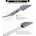 12V Under Cabinet Strip Lights Car LED Interior Strip Light Rigid Hard Bars Tube Transparent Cover, 20cm, 1PC