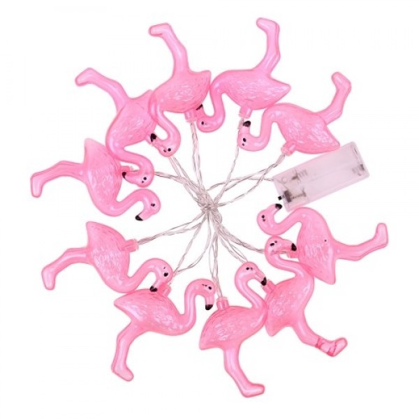 1.5M 10 Lights Pink Flamingo String Light Constant Bright Daily Holiday Party Decorative Fairy Light