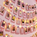 1 kit 4.0M 40 Lights USB String Light + 40Pcs Random Color Wooden Clips DIY Photo Clip Room Decoration