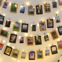 1 kit 4.0M 40 Lights USB String Light + 40Pcs Random Color Wooden Clips DIY Photo Clip Room Decoration