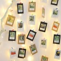 1 kit 4.0M 40 Lights USB String Light + 40Pcs Random Color Wooden Clips DIY Photo Clip Room Decoration