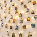 1 kit 4.0M 40 Lights USB String Light + 40Pcs Random Color Wooden Clips DIY Photo Clip Room Decoration