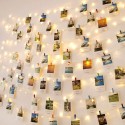 1 kit 4.0M 40 Lights USB String Light + 40Pcs Random Color Wooden Clips DIY Photo Clip Room Decoration