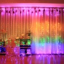 10 X 9 FT 280LEDs Rainbow Curtain String Lights Colorful Curtain Fairy Lights Christmas Decorative Hanging Lights Copper Wire Wa