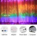 10 X 9 FT 280LEDs Rainbow Curtain String Lights Colorful Curtain Fairy Lights Christmas Decorative Hanging Lights Copper Wire Wa