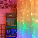 10 X 9 FT 280LEDs Rainbow Curtain String Lights Colorful Curtain Fairy Lights Christmas Decorative Hanging Lights Copper Wire Wa