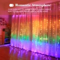 10 X 9 FT 280LEDs Rainbow Curtain String Lights Colorful Curtain Fairy Lights Christmas Decorative Hanging Lights Copper Wire Wa