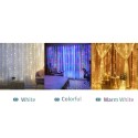 10*10FT 300LEDs Curtain Fairy String  Lights Christmas Decorative Hanging Lights Copper Wire Waterfall Lights with 8 Modes Remot