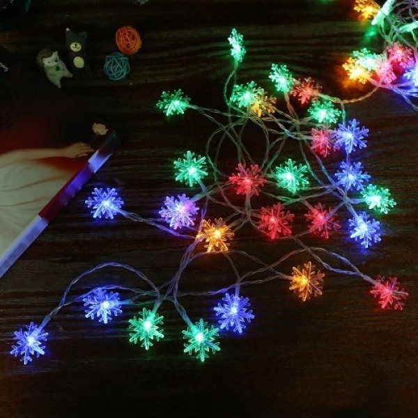 0.6W 1.5M 10 LEDs Snowflake String Light