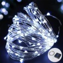 1.2W 2M/6.6Ft 20 LEDs Solar Powered Energy Copper Wire Fairy String Light (White)